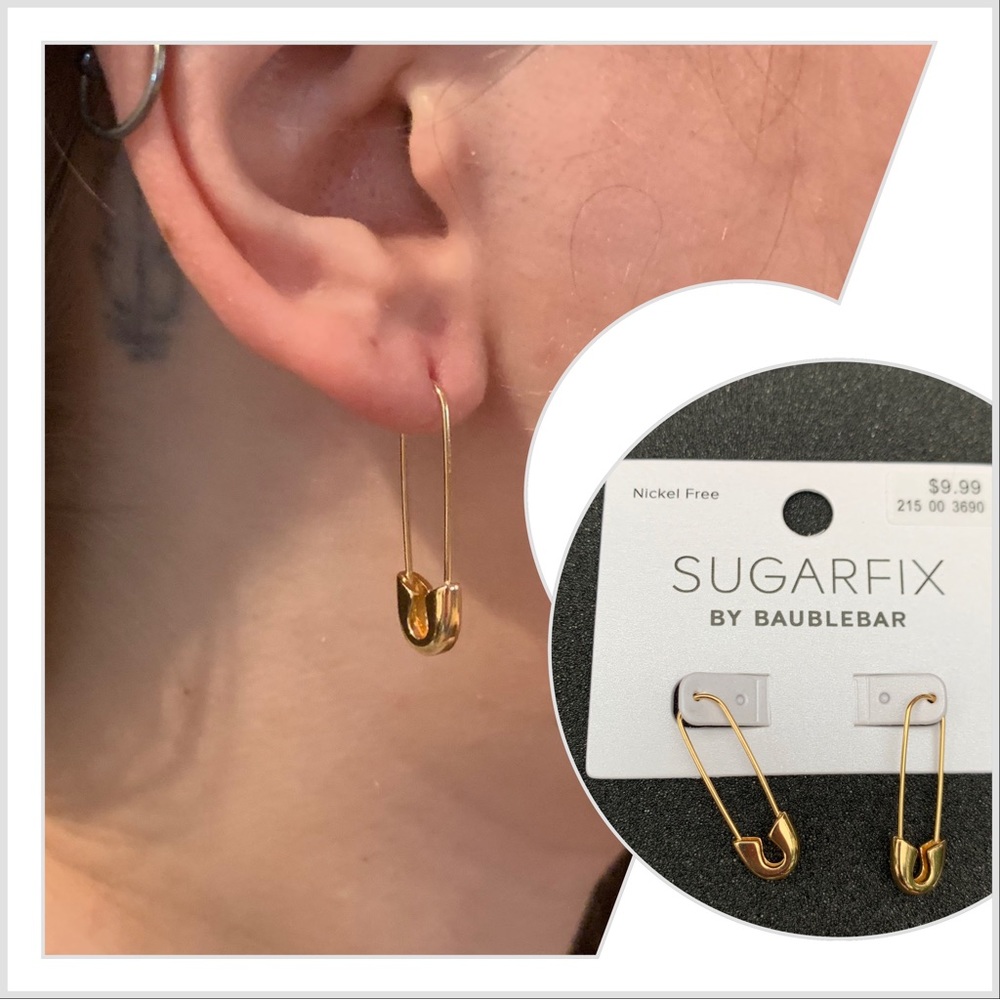 SUGARFIX by BaubleBar Gold Safety Pin
Threader Earrings - Gold